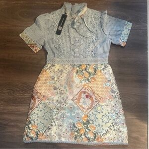 Lai Meng Five Cats Patchwork Lace Dress ✨